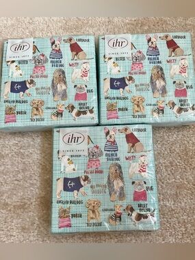 NWT 3 Packages All The Dogs Cocktail Napkins
